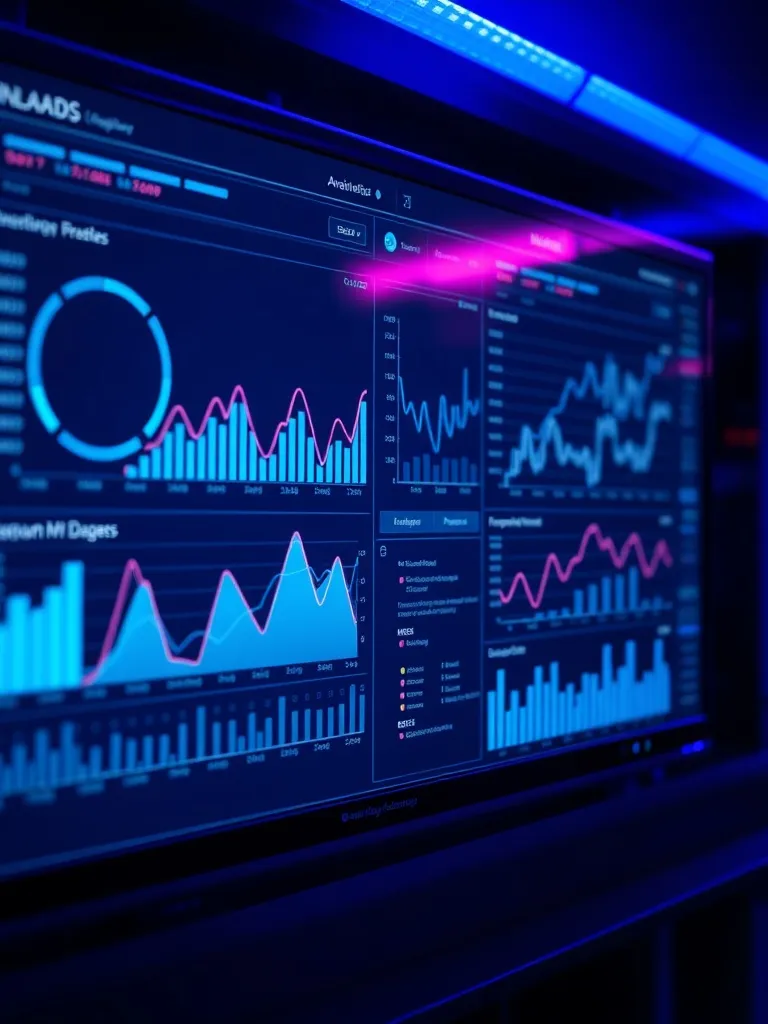 Professional digital analytics dashboard with charts, graphs